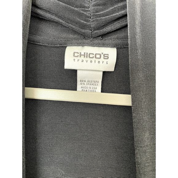 Chico's Travelers Gray Wrinkle Free Long Sleeve Open Front Cardigan Size Large - Picture 5 of 5